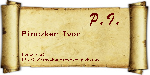 Pinczker Ivor névjegykártya